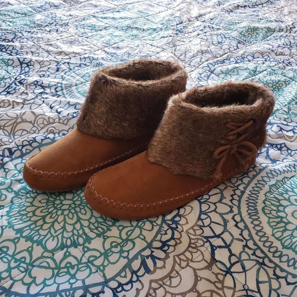 Cute Brown Ankle Moccasins